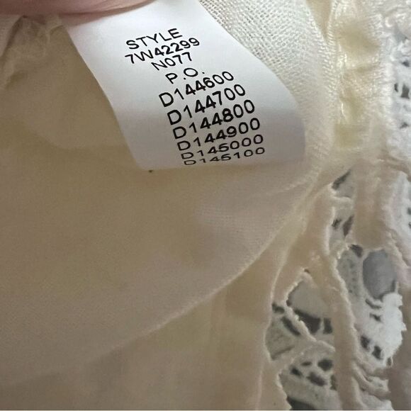 Lucky Brand Ivory Lace Eyelet Overlay Sleeveless Tank Top Fairy Tunic Shell M - Picture 9 of 12